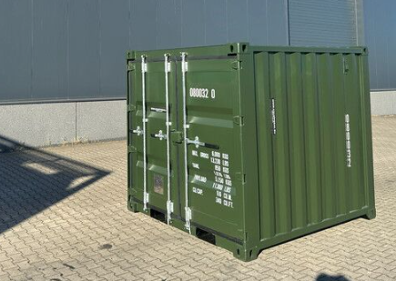 Shipping containers stacked